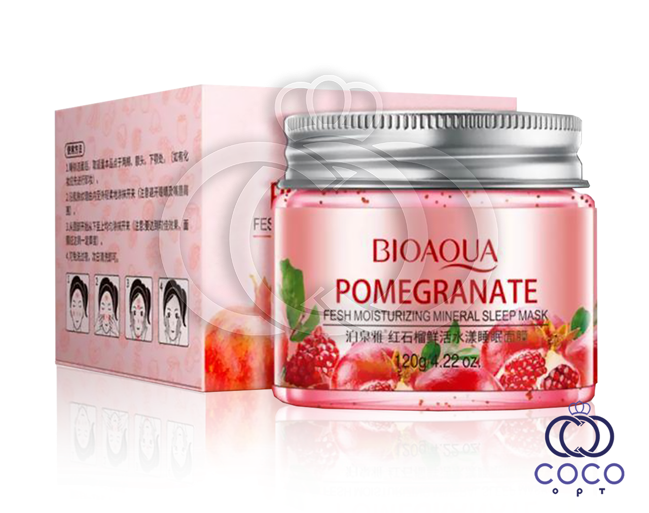 Маска гелевая ночная Bioaqua Pomegranate Fresh Moisturizing Mineral Sleep Mask с гранатом и минералами, фото 1