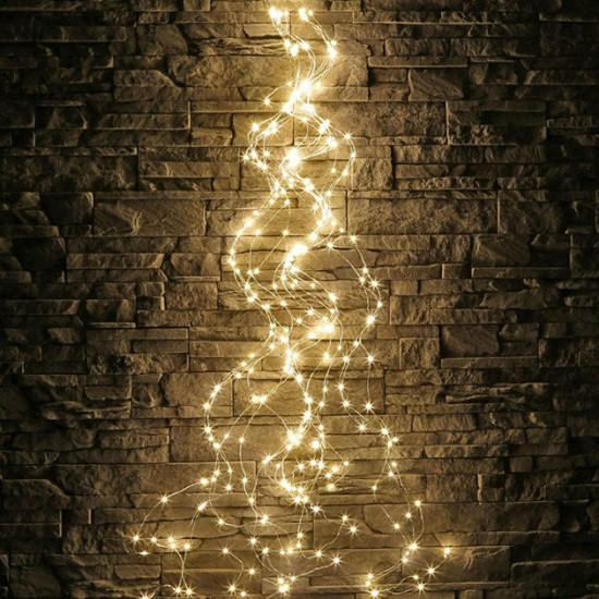 Гірлянда-пучок "Кінський хвіст" електрична 200 Led/10 ниток *2 м по 20 діодів теплий білий, фото 1