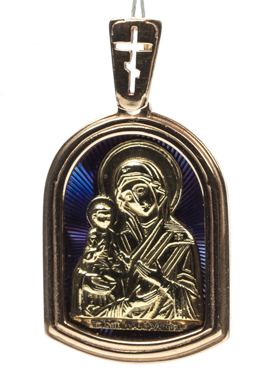 Ладанка "Пресвятая Богородица" из золота с эмалью