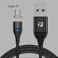 Кабель для телефона с быстрой зарядкой и синхронизацией USB магнитный: Type-C 1 метр.