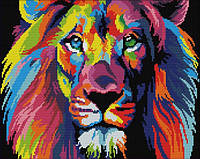 Набор для вышивания крестом 40х32 Разноцветный лев Joy Sunday DA189