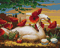 Набор для вышивания крестом 47х40 Лебедь и маки Joy Sunday DA361