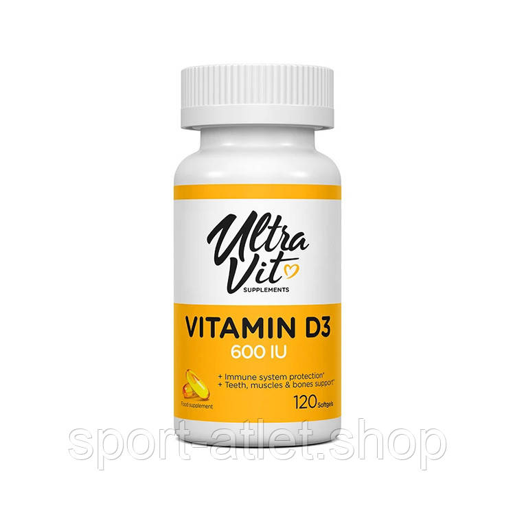 Вітаміни та мінерали VPLab UltraVit Vitamin D 600 IU, 120 капсул