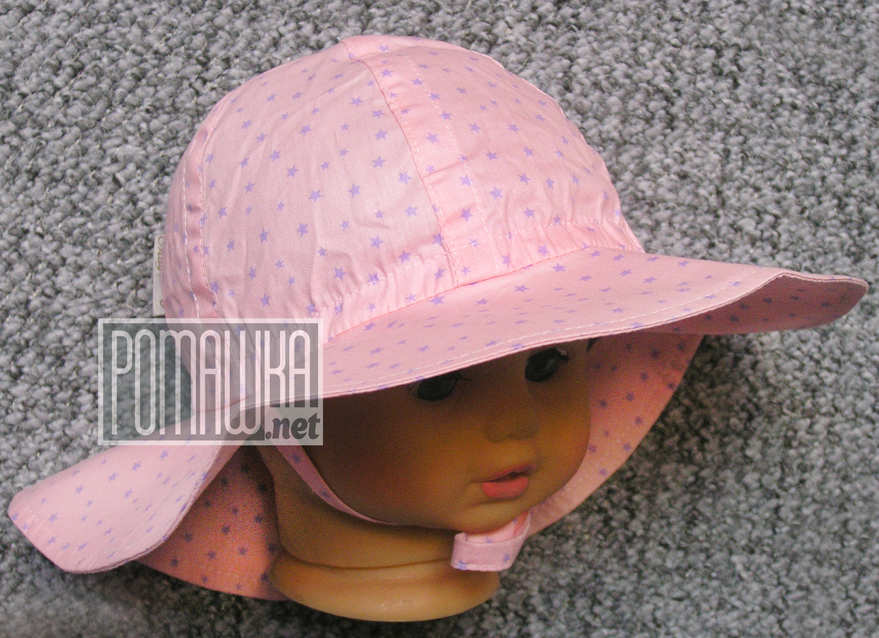 Дитяча р 46-48 9-18 міс літня панамка на зав'язках дівчинці для дівчинки на літо тонка легка 4716 Рожевий 48