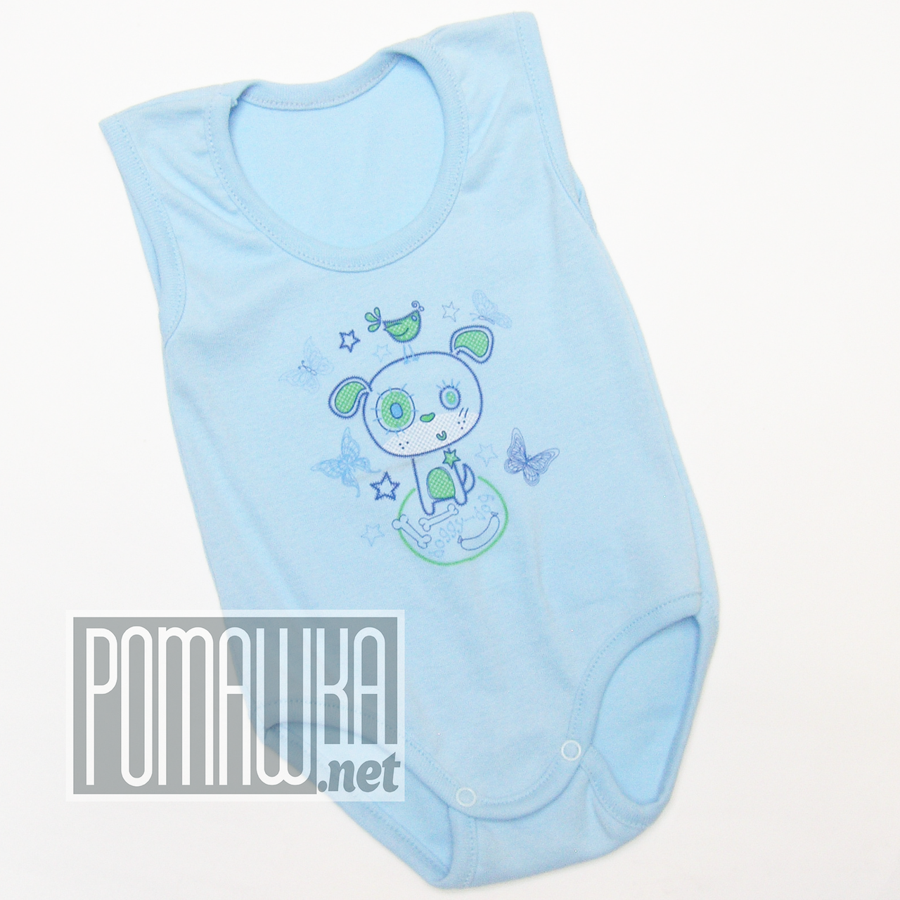 74 5-7 міс літній боді майка без рукавів для новонароджених хлопчика з тонкої бавовни з кнопками 4183 Блакитний