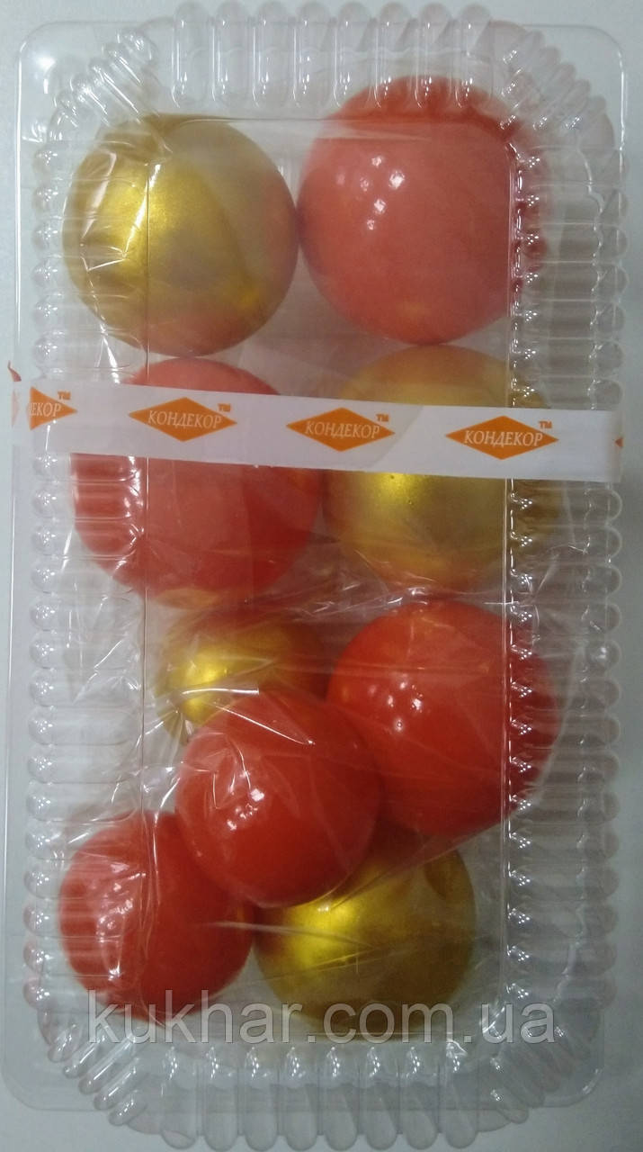 Желатинові "Кульки святкові (9шт) коралові/золоті"