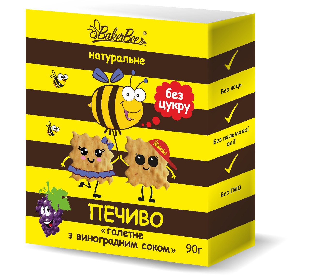 Печиво галетне BakerBee з виноградним соком, 90 г