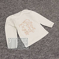 Дитяча кофточка р 68 3-5 міс футболка з довгим рукавом трикотажний світшот джемпер на хлопчика 6058 Бежевий