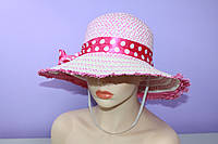Женская шляпа летняя плетеная украшена лентой р. 54