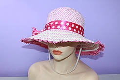 Жіночий капелюх літній плетений прикрашений стрічкою р. 54