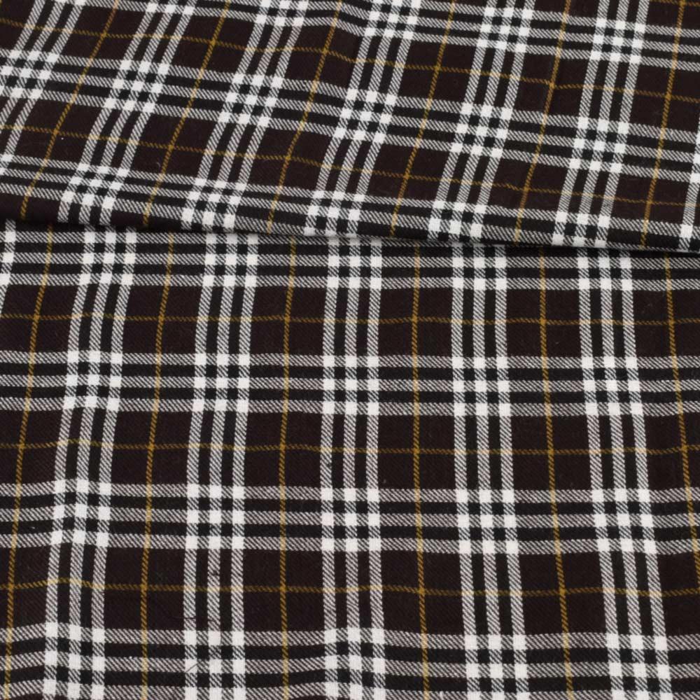 Шотландка коричнева темна в біло-бежеву клітку, ш.150
