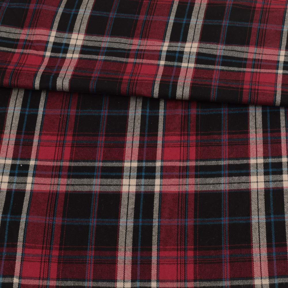 Шотландка червона в чорно-молочну клітку, ш.145