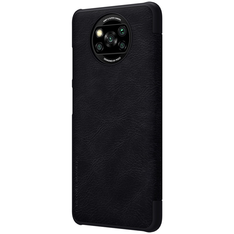 Nillkin Xiaomi Poco X3 NFC Qin leather Black case Шкіряний Чохол Книжка