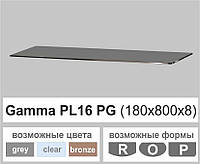 Стеклянная полка настенная навесная универсальная прямоугольная Commus PL16 PG (180х800х8мм)