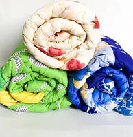 Одеяло двуспальное 180/210 см холлофайбер, ткань бязь