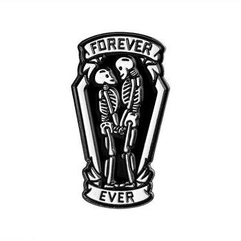 "Два скелета в труні На віки вічні Forever ever" значок (пін) металевий