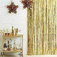 Фольгована шторка дощик для фотозон ЗОЛОТО ( 1*2 м)