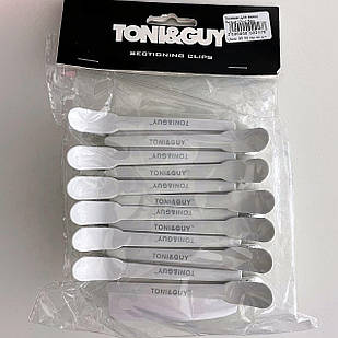 Затискач для волосся T&G пластик 12шт, 100мм, білий