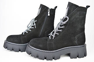 Черевики зимові Teona 20222 36 Чорні замша, фото 2