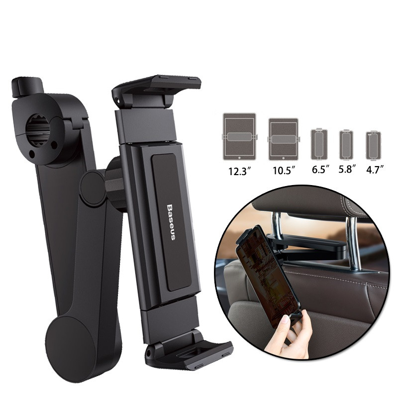 Тримач на підголівник для телефону і планшета Baseus Fun Journey Car Backseat Lazy Bracket Black (SULR-A01)