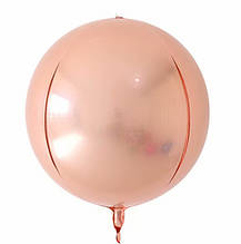 Фольгована кулька 4D сфера рожеве золото 15" (42м) Китай