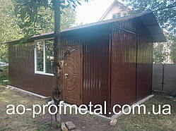 Гараж із профнастилу, Металопрофіль для гаража, Гараж із металопрофілю.
