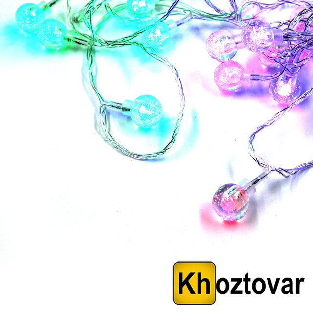 Новорічна гірлянда XMas LED 20 Parts-2 | Прозорий дріт | 20 прозорих ламп
