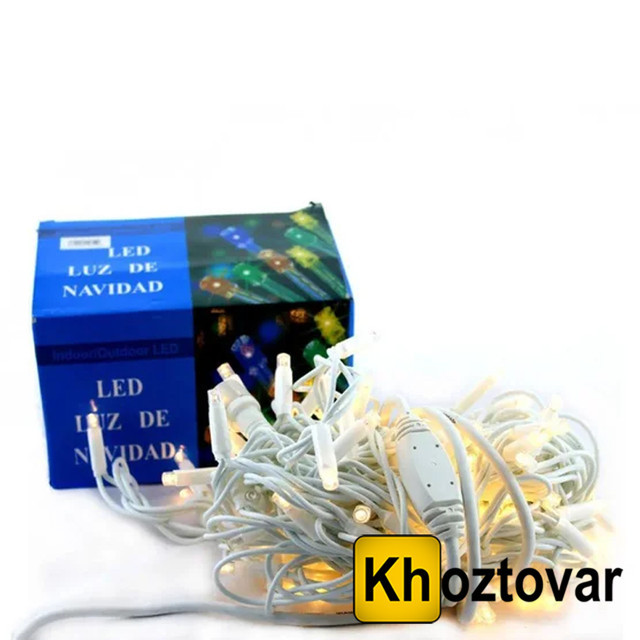 Новорічна гірлянда XMas LED 100 WW Short Curtain | Білий дріт | 100 ламп | 3 метри, фото 1
