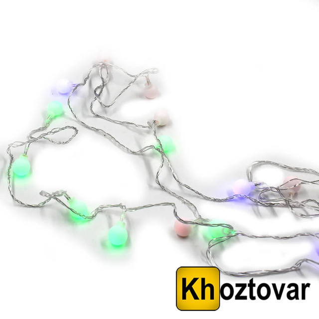 Новорічна гірлянда XMas LED 20 Parts-1 ⁇ Прозорий дріт ⁇ 20 матових ламп