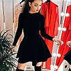 Жіноча коротке замшеве плаття в стилі бебі-дол з довгим рукавом, фото 2
