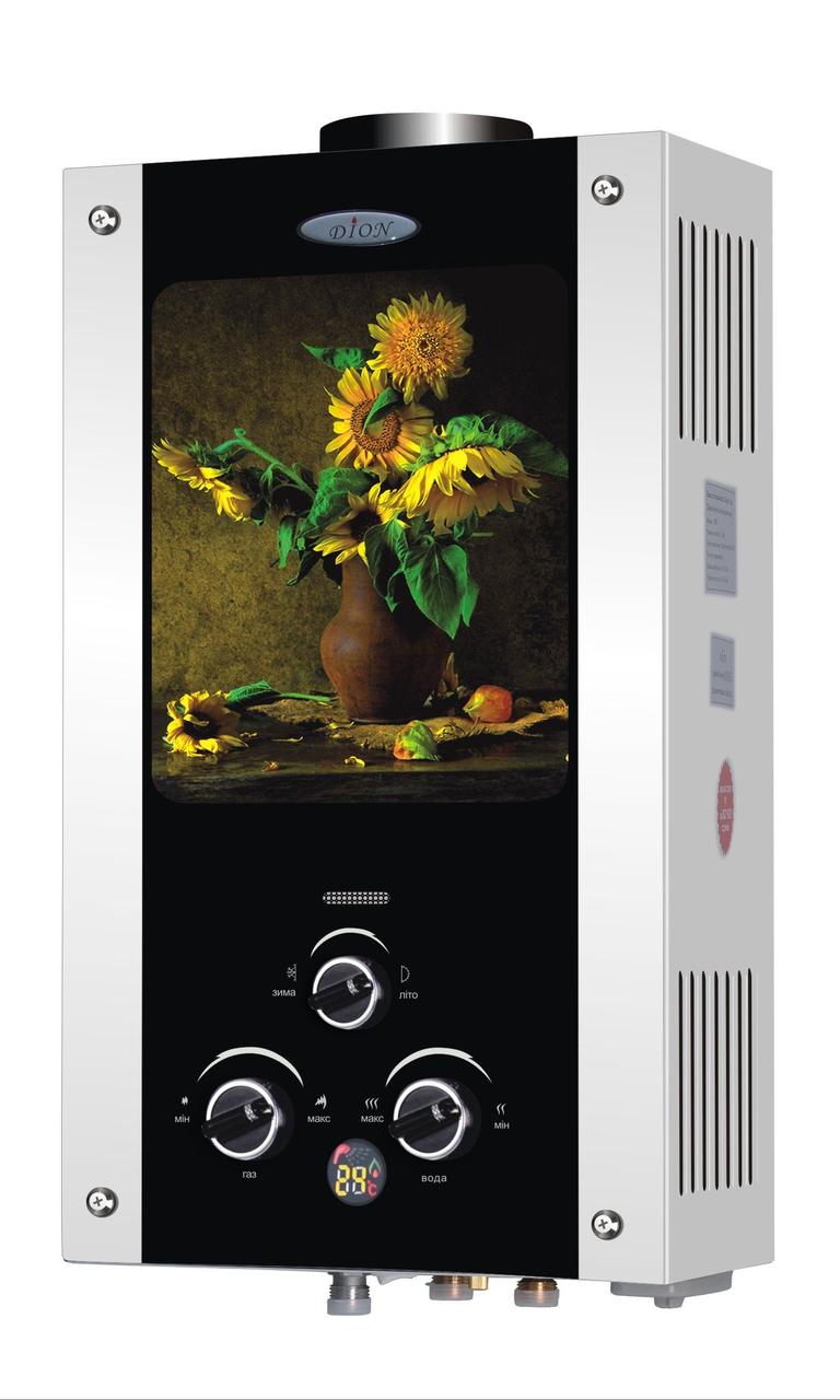 Газова колонка ДІОН JSD 10 дисплей малюнок Соняшник, фото 1