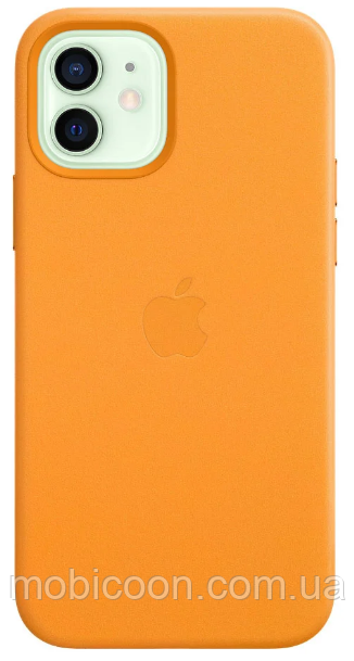 Чехол Apple Leather Case with MagSafe Papaya для iPhone 12 / 12 Pro