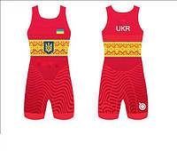 Трико сборной Украины UWW Ukraine 2017 Red Красное