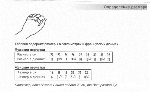 Как определить размер перчатки