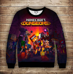 Світшот з принтом 3D Minecraft Dungeons.ідорослі розміри ВСІ Розміри