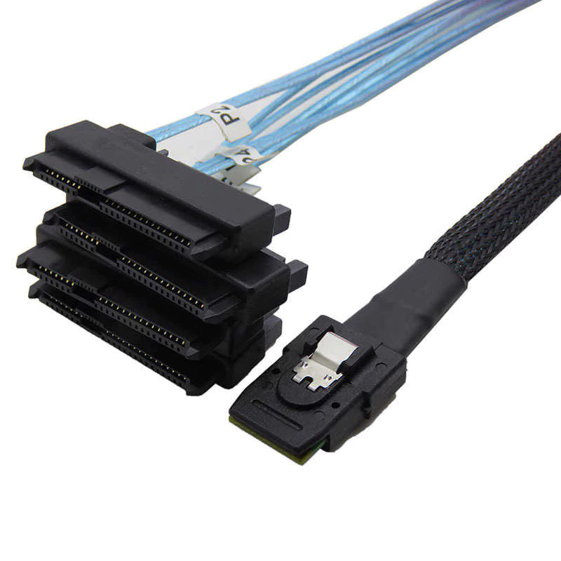Кабель Mini SAS SFF-8087 на 4 диска SATA / SAS SFF-8482 40 см з харчуванням