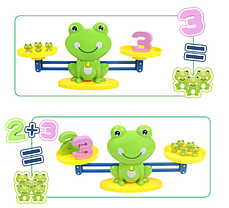 Навчальна рахунку настільна гра для дітей математичні ваги Fun Frog balance, фото 2