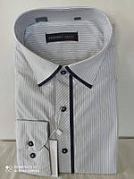 Мужская классическая рубашка белого цвета в мелкую полоску с длинным рукавом Ferrero Gizzi -, 41,43,44,