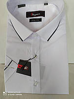 Мужская классическая рубашка белого цвета с коротким рукавом Размеры: S, M,, XL, XXL, Sigmen