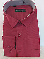 Мужская классическая рубашка красная в клетку Размеры: 40, 43, Ferrero Gizzi