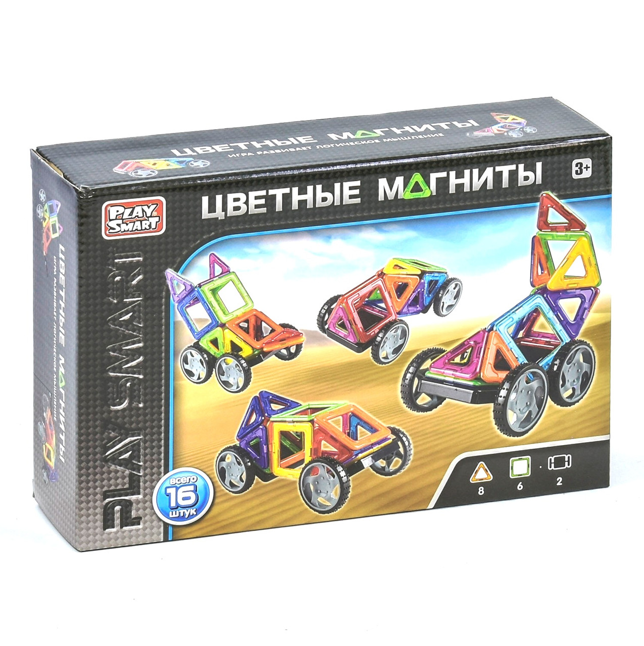 Магнітний конструктор 16 деталей Play Smart 2426