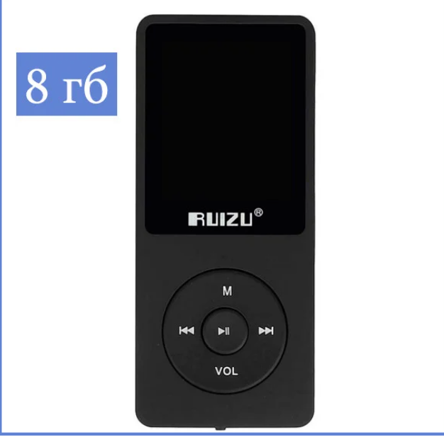 MP3 Плеєр RuiZu X02 8Gb Оригінал Чорний (KG-502)