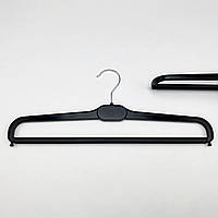 Плечики вешалки тремпеля для брюк и юбок пластиковые W-BV41 черного цвета