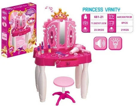 Дитяче ігрове музичне трюмо для дівчаток зі стільчиком Limo Toy 661-21, фото 1