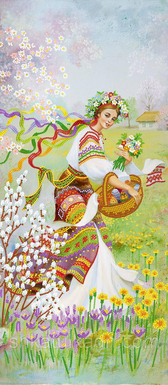 Схема для вишивання бісером Дівчина. Весна