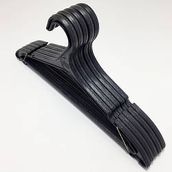 Вішаки плічка для одягу пластмасові чорного кольору, 5 штук