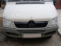 Зимняя накладка на решетку радиатора (глянцевая) Mercedes Sprinter CDI 2002-2006 (мерседес спринтер)