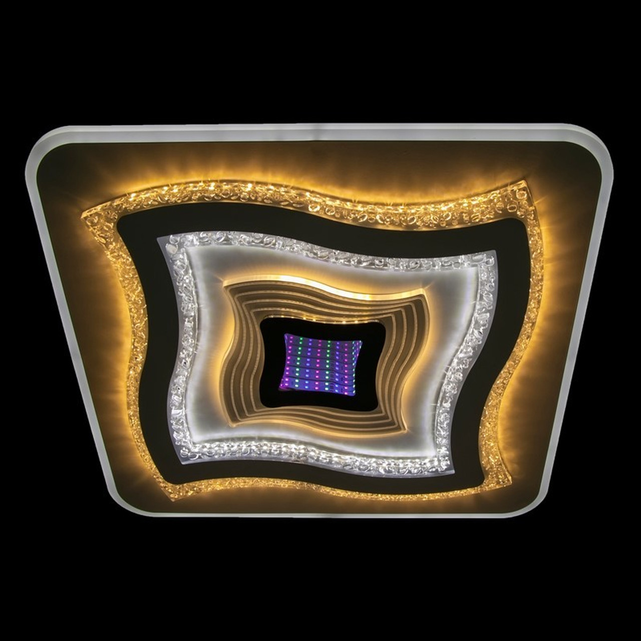 Стельова світлодіодна люстра "квадрат" 120 Вт 50*50 см з 3D ефектом і пультом LS-2813-490B SQ, фото 1