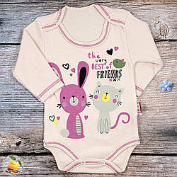 Боді для малюка "Котик і зайчик" Розміри: 62,68,74,80 см (01184)
