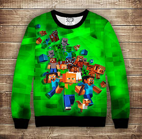 Світшот з принтом 3D Minecraft Game Дитячі і дорослі розміри ВСІ Розміри